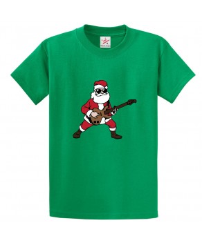 Rock n Roll Santa Claus Classic Unisex Kids and Adults T-Shirt